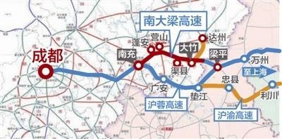 南大梁高速线路示意图