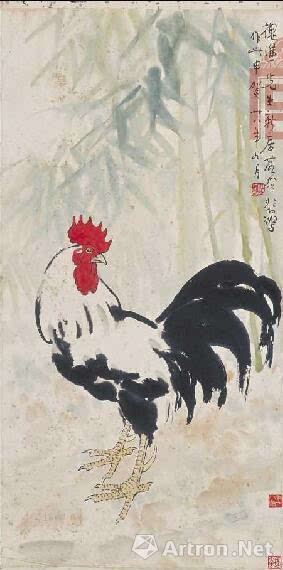 徐悲鸿作于1937年的《风雨鸡鸣图》