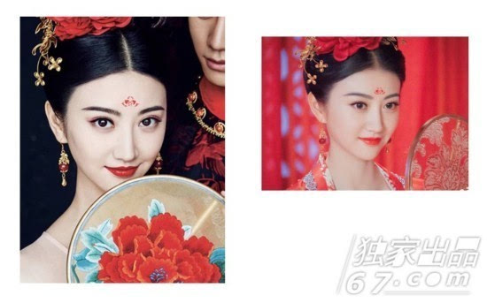 眉心一点红!杨幂景甜范冰冰 花钿妆实力演绎古典美