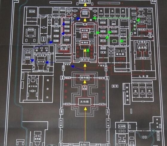 明清故宫手绘平面图