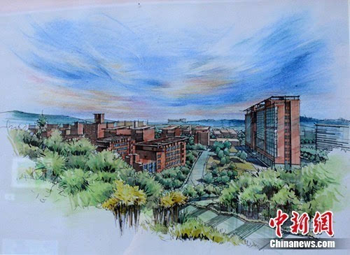 江西一高校学生手绘校园风景办画展