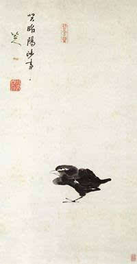 《孤禽图》,清代,八大山人,纸本水墨,纵103.