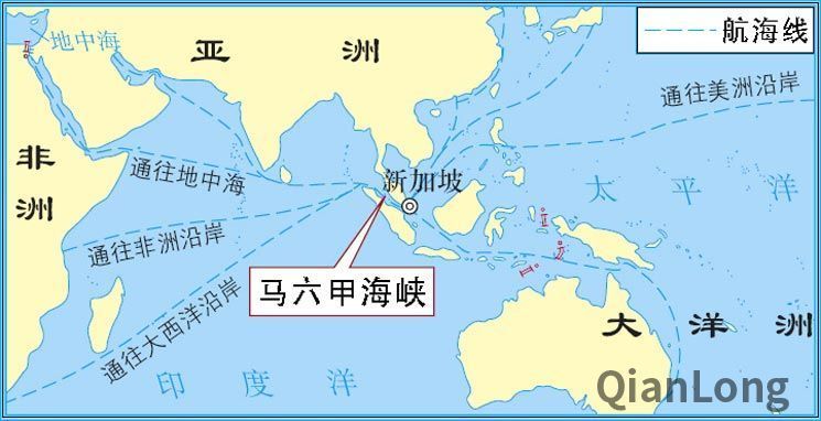 资料图:马六甲海峡地理位置示意图.