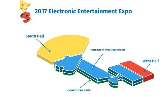 2017E3厂商展台分布:索尼占地面积接近微软三倍