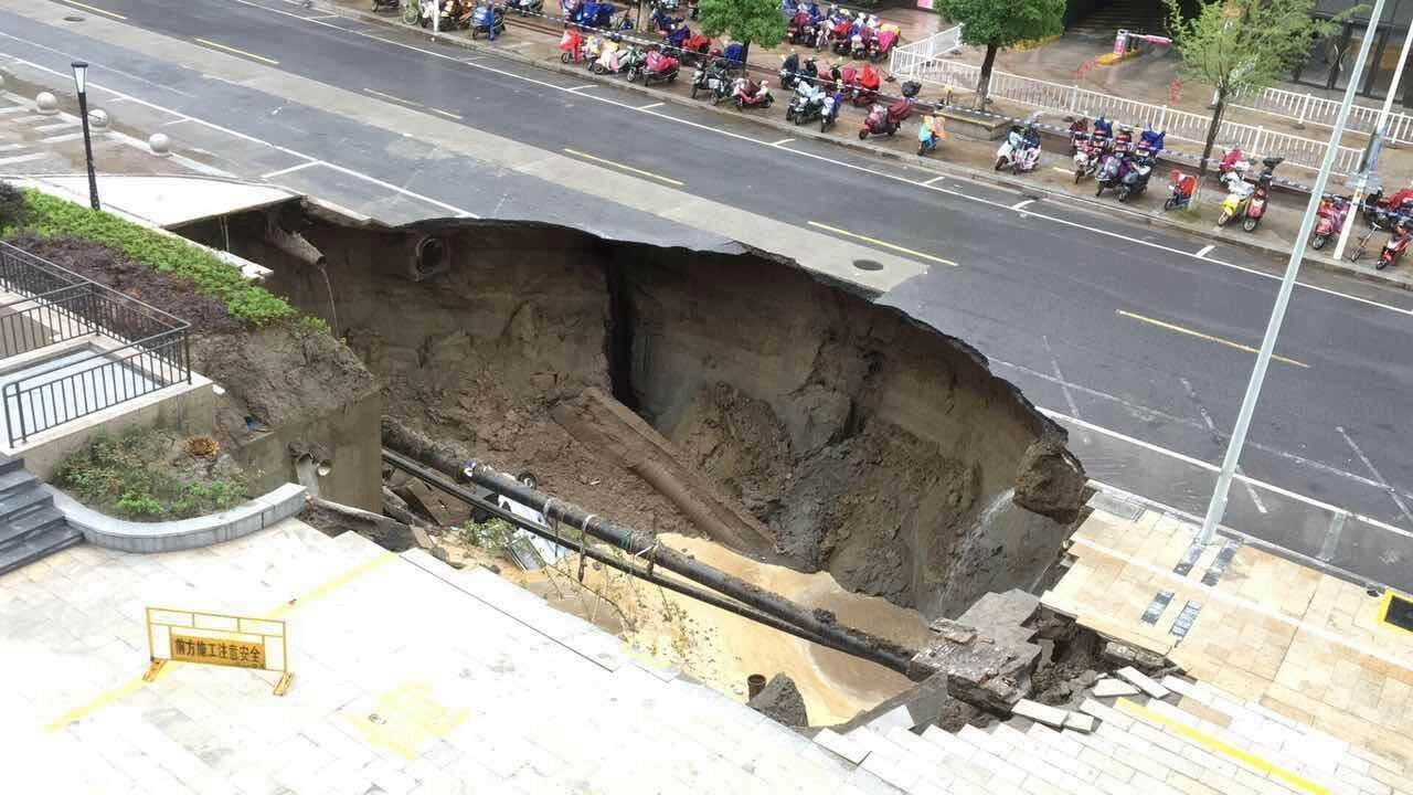 南通道路塌陷续:事故对周边建筑物没有影响