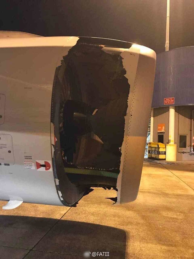 无人员伤亡东航飞机发动机整流罩爆炸