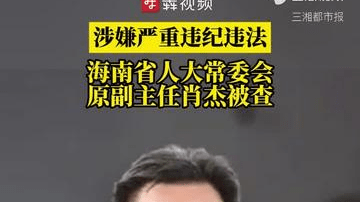 涉嫌严重违纪违法 海南省人大常委会原副主任肖杰被查
