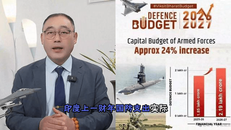 军费增速跑输中国！印度喊2047抹平军力差距 现实太骨感