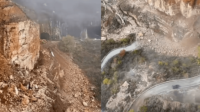 【河南】郭亮挂壁公路发生落石塌方 景区：系风化与气温变化引发 未造成人员伤亡