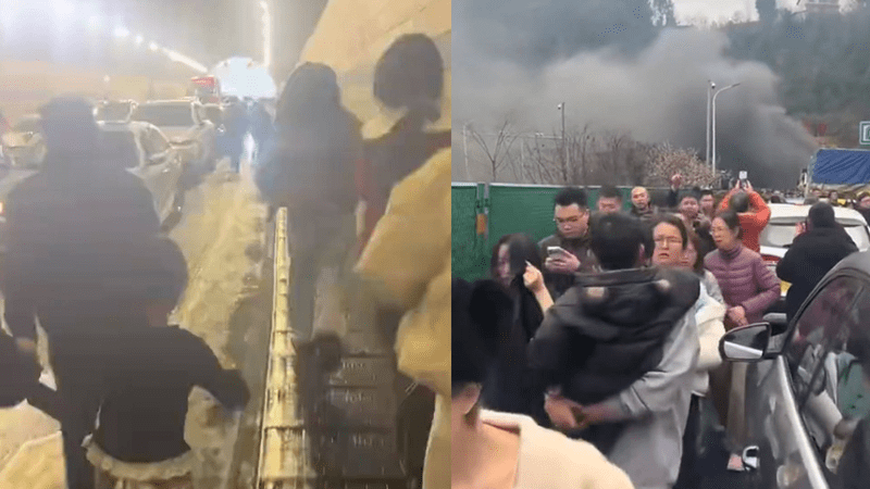 有人大喊“往外跑”！京昆高速古家山隧道货车自燃，亲历者：大家满脸是灰，逃出隧道后听到爆炸声
