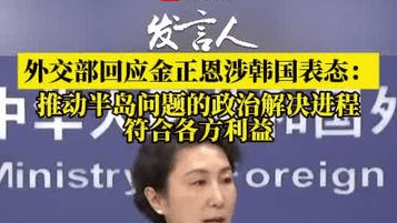 外交部回应金正恩涉韩国表态：推动半岛问题的政治解决进程符合各方利益