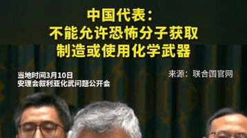 中国代表：不能允许恐怖分子获取、制造或使用化学武器