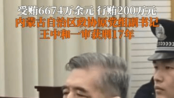 湖北省咸宁市中级人民法院一审公开宣判内蒙古自治区政协原党组副书记、副主席王中和受贿、行贿一案