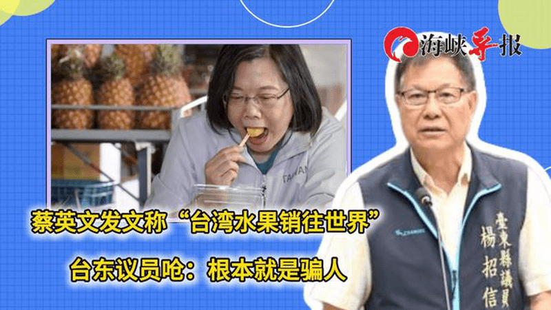 蔡英文声称“台湾水果销往世界”，台东议员怒呛：根本就是骗人的