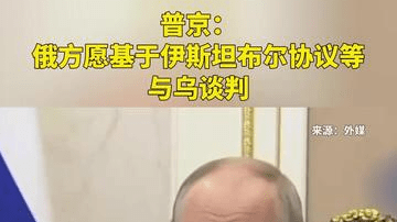 普京：俄方愿基于伊斯坦布尔协议等与乌谈判