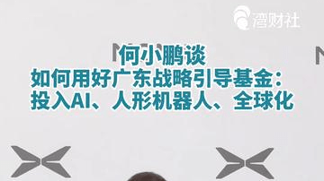 何小鹏：用好广东战略引导基金发展AI、人形机器人和全球化