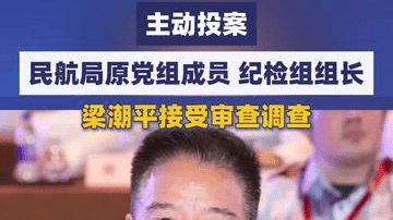 主动投案，民航局原党组成员 纪检组组长，梁潮平接受审查调查