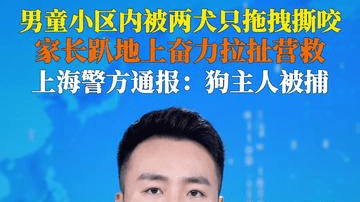 上海一男童在小区内被两犬只撕咬