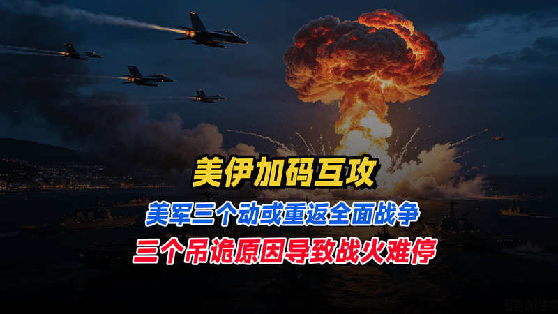 美伊加码互攻，美军三个动或重返全面战争，三个吊诡原因导致战火难停