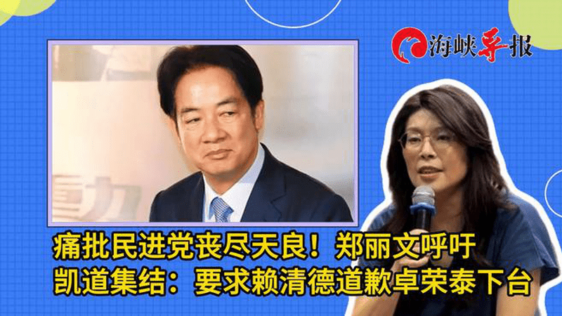 批民进党丧尽天良！郑丽文呼吁凯道集结：让赖清德道歉卓荣泰下台