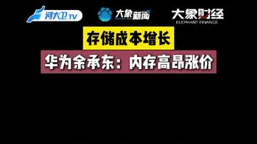 存储成本增长，华为余承东：内存高昂涨价