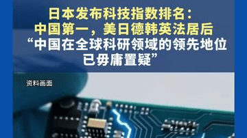 日本发布排名：中国第一，美日德韩英法居后，“中国在全球科研领域的领先地位已毋庸置疑”