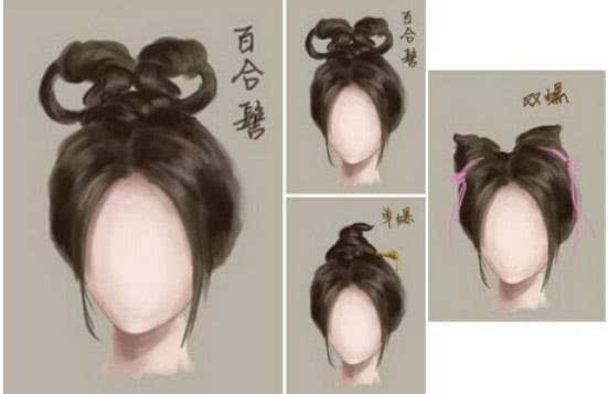 四方髻的样子就如下图所示: 而女性的发型则是如下图