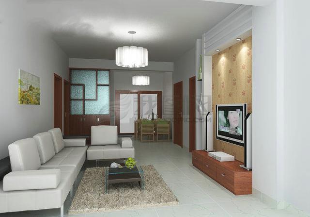 中式个性的客厅,白色的墙面没有过多装饰,坚持了乡村客厅装饰的朴素