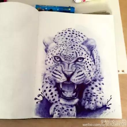 90后小伙用2块钱的圆珠笔画出逆天神作