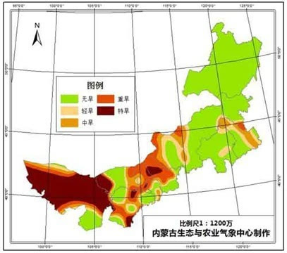 内蒙古重特旱面积迅速扩大 旱情趋于严重