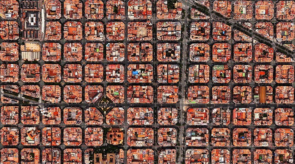 巴塞罗那(barcelona)城市航拍图