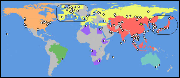 地图系列:中美机场国际连通性示意图图片