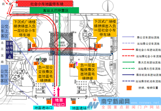 南宁东站2015春运交通组织大调整 实现立体式换乘