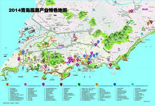 青岛旅游景点手绘