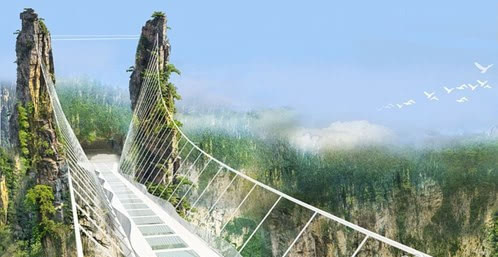世界最长最高张家界玻璃桥将开放 全长430米宽