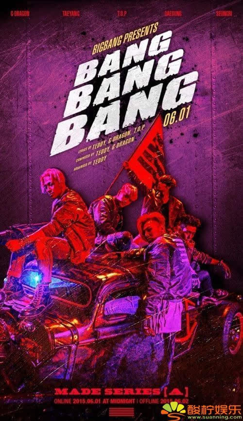 Bigbang新曲宣传照公开红色背景炫酷无比