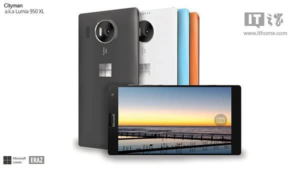 Win10旗舰手机Lumia950 XL最新渲染图:聚碳酸