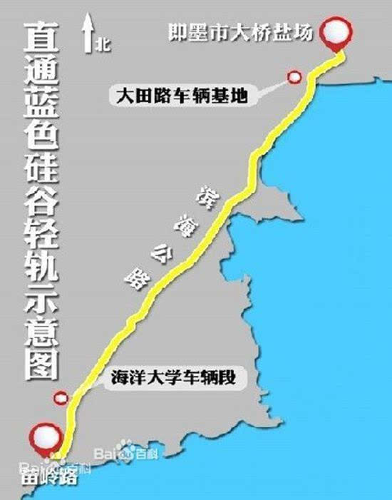 青岛地铁m8号线:铁路青岛北站—即墨南泉 青岛地铁线路规划中的m8线