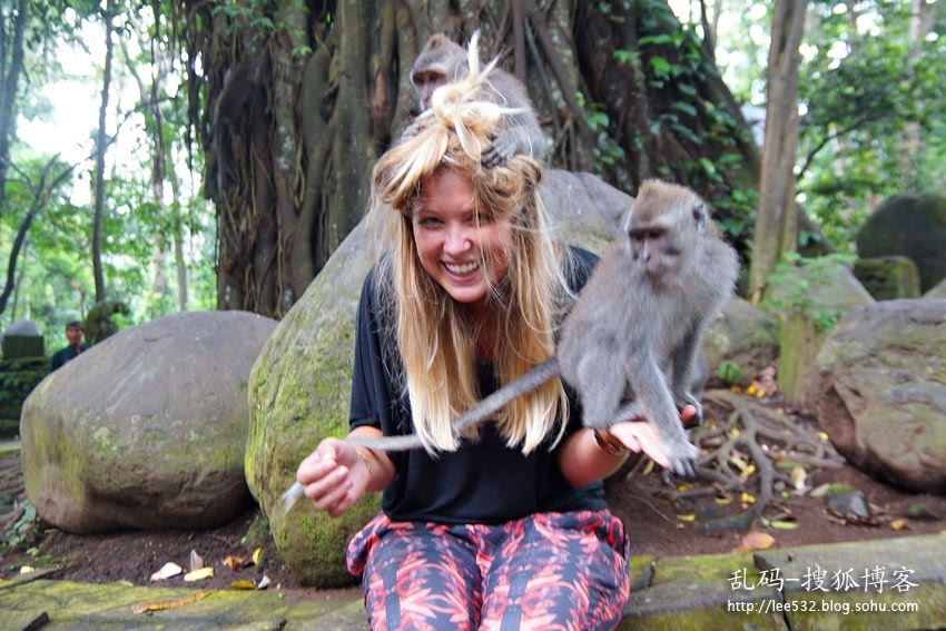 遇见冬天巴厘岛圣猴森林猴子袭击美女