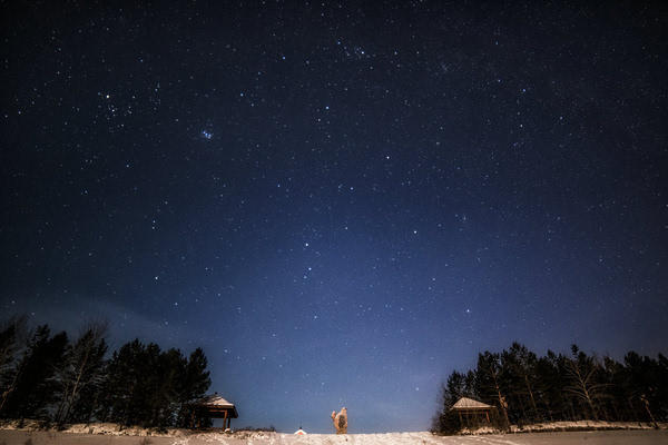 冬夜北极州星空 在美哭中拍摄结果很悲催