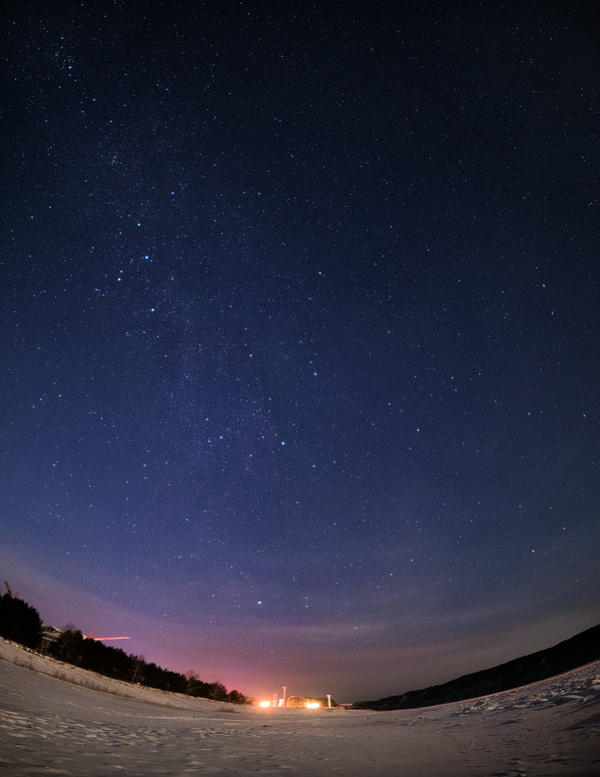 冬夜北极州星空 在美哭中拍摄结果很悲催