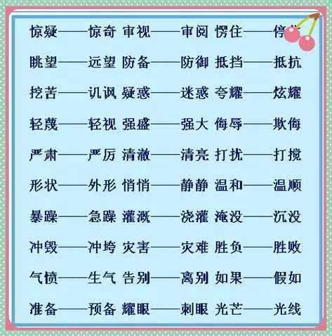 小学1000个近义词+反义词！每天积累10个，写作文不怕词穷！