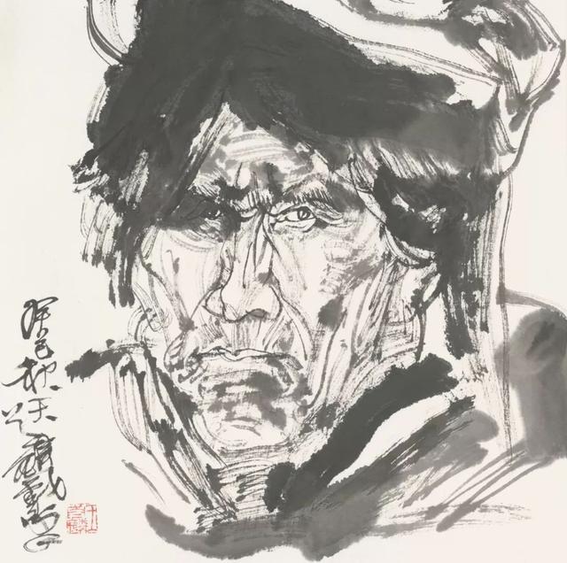 以形写神,放笔直取——王首麟大写意水墨人物头像作品