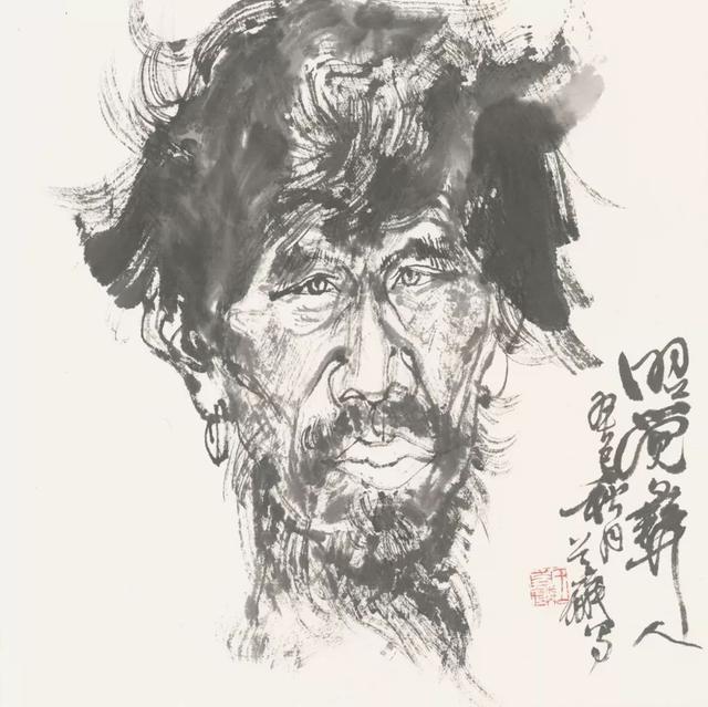 以形写神,放笔直取——王首麟大写意水墨人物头像作品