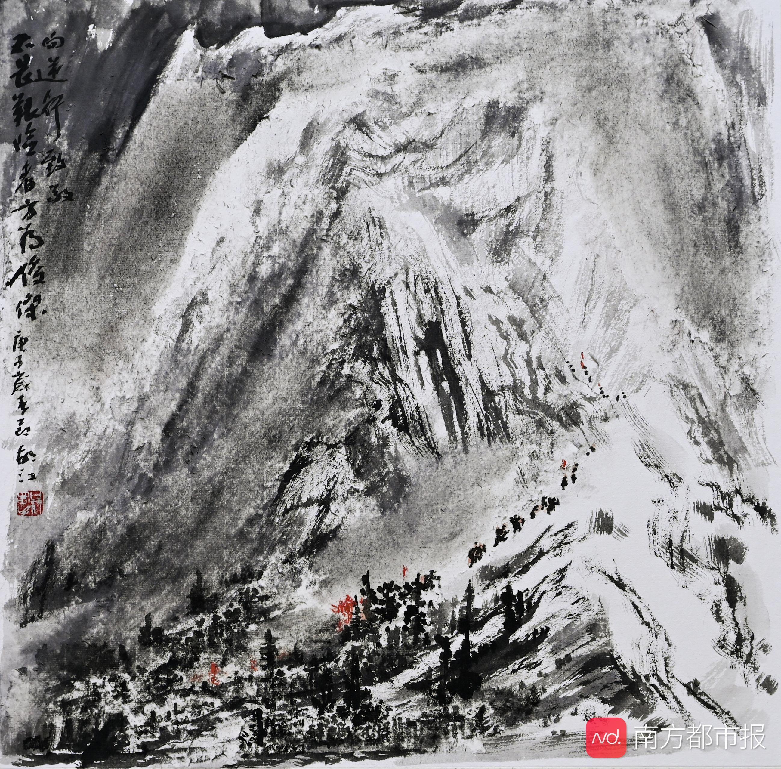 著名画家胡江用山水画创作"三山":钟南山火神山雷神山