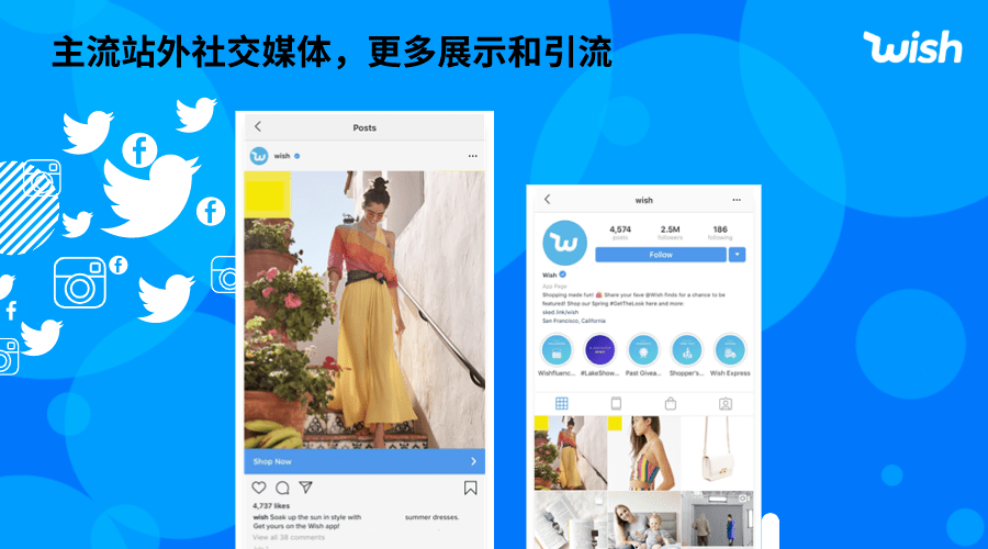 新闻详情 2,专属品牌店铺权益加持,品牌将会展示在wish app及wish.