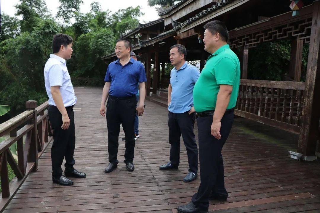 县委副书记蒋立新,县人大常委会副主任,那桐镇党委书记梁福勇陪同考察
