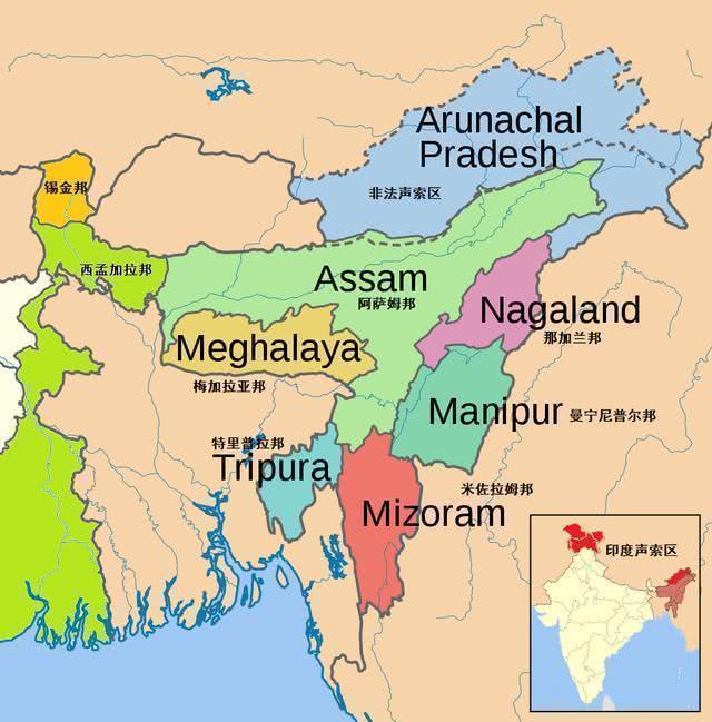 印度东北部5个小邦总人口近1000万,其中锡金曾为国家