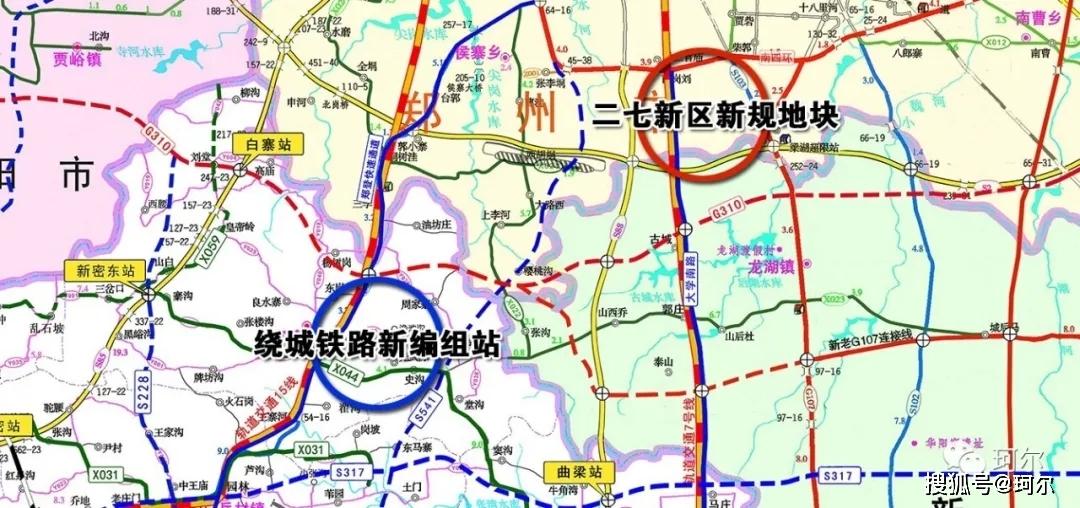 郑州310国道改线路线示意图