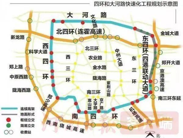 郑州四环线及大河路快速化工程全线完整闭合,4月30日试通车